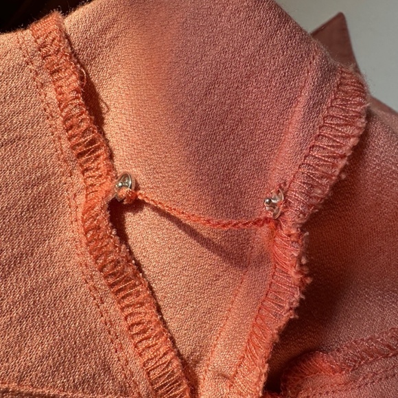 Free People Batwing Rustic Orange Brown Button Front Pockets Shirt Fall Sz S - Picture 12 of 12